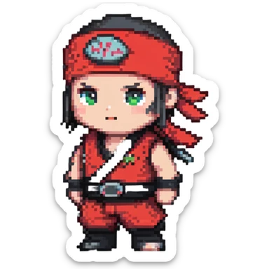 ninja with a red headband sticker