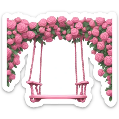 A pink swing made from flower and vines sticker