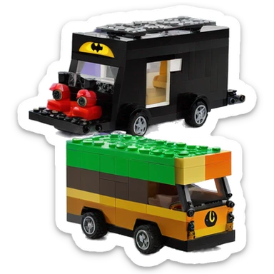 Lego Batman and Scooby and Darth Vader 1790 horseless motorized caravan  sticker