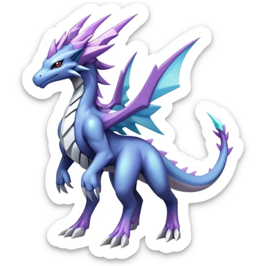  cool edgy shiny colorful godly ethereal Dialga-Suicune-Fakemon full body sticker