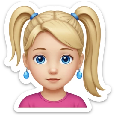 una chica pequeña con una cola de caballo de 4 años sticker