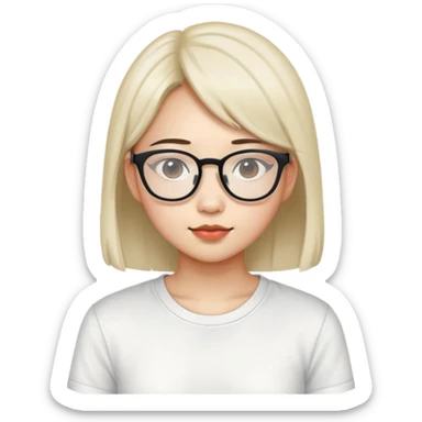 Joey as in the baby kangaroo but characterized as a 18 yo Asian girl with glasses and white lulu shirt  sticker