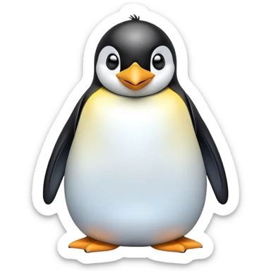 Cinematic Comical Emperor Penguin Portrait Emoji, Head tilted dramatically with an exaggeratedly shocked expression, featuring sleek, polished plumage with wide, comically expressive eyes filled with exaggerated disbelief, Simplified yet hilariously expressive features, highly detailed, glowing with a slightly sassy polar glow, high shine, dramatic yet playful, stylized with an air of cheeky arctic attitude, soft glowing outline, capturing the essence of a meme-worthy penguin that appears ready to side-eye its way into viral internet fame instantly! sticker