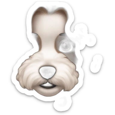 brunette Kendall Jenner with long hair holding white maltipoo in pink collar sticker