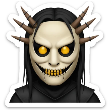 Um emoji gotico com a máscara de espinhos fo integrante do slipknot joey jordison sticker