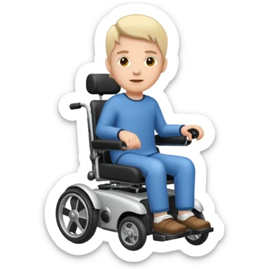 person in motorized wheelchair sticker
