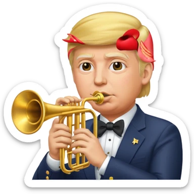 Trump with trumpet  sticker