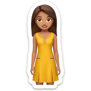 a pretty bratz dusky girl with yellow kurti on sticker