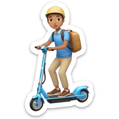 person riding an electric scooter sticker
