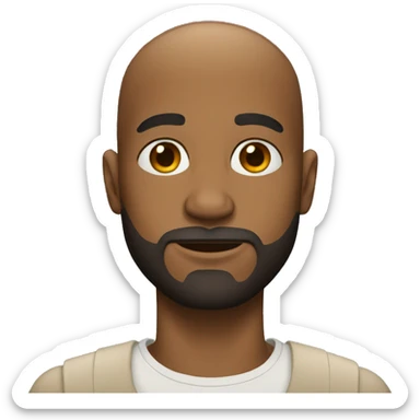 bald black man with a slight full beard sticker