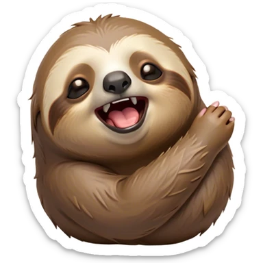 Cinematic Cute Yawning Sloth Portrait Emoji, Head tilted slightly with a dramatic, wide-open yawn, showcasing a languid, cuddly form with drowsy, half-closed eyes and an open, relaxed mouth, Simplified yet irresistibly adorable features, highly detailed, glowing with a soft, cozy glow, high shine, relaxed yet expressive, stylized with a dash of whimsical sluggish charm, soft glowing outline, capturing the essence of a drowsy yet affectionate sloth that appears ready to stretch out for a long nap! sticker