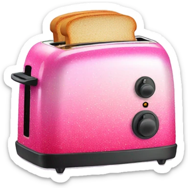 Pink ombre toaster with GLITTER and bread  sticker