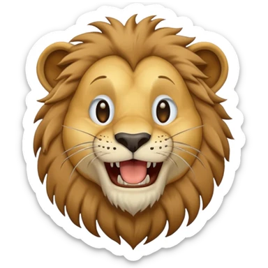 León desnutrido y flaco riéndose  sticker