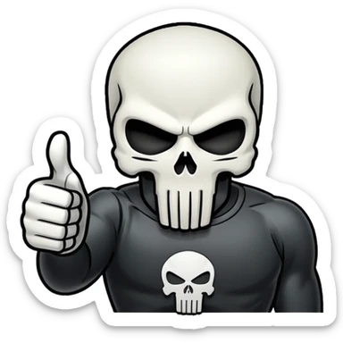 Punisher skull thumbs up sticker