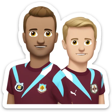 Viktor gyokeres and Nathan tella in a Burnley shirt sticker