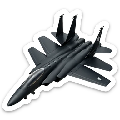 American F15, strict top-down orthographic view, silhouette clarity over realism sticker