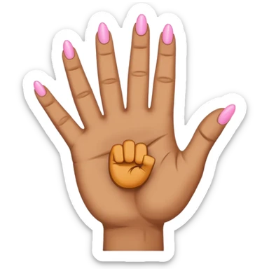 hand with rock symbol with the middle and index finger crossing over, middle behind index sticker