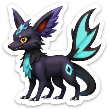 Spooky Nargacuga-Umbreon-Noibat-Noivern-Silvally-Pokémon-Fakémon-fusion (full body) sticker