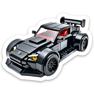  Venom’s aerodynamic opulent dark Lego futuristic concept loosely based on 2013 Toyota 86 (flat long straight faceted mechanical body) lightweight stealthy street hot rod drifter  sticker