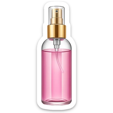 Pink and gold body mist bottle sticker