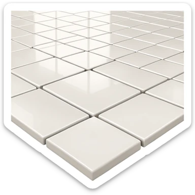 Create a 3D perspective image of a white porcelain tile floor. sticker