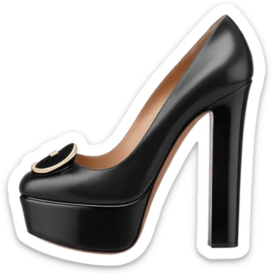 VALENTINO Tan-go PLATFORM PUMP black sticker