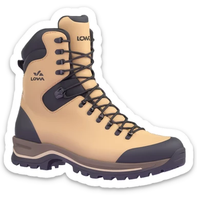 Lowa GTX hiking boots in beige color sticker