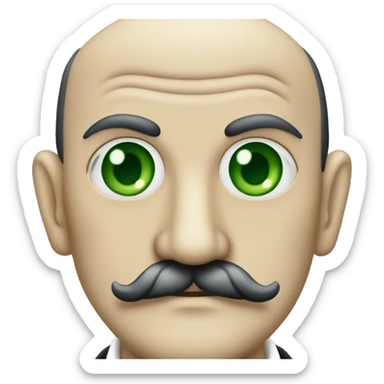 Hercule Poirot with green cat eyes sticker