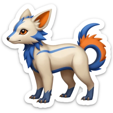 Shiny Brown with Beige, Orange, And Blue Linoone-Absol-Trico-Hybrid (Full body) sticker