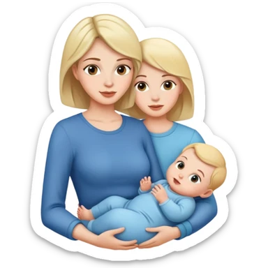 Mum and two girls and babyboy sticker