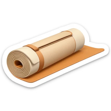 beige half rolled out yoga mat sticker