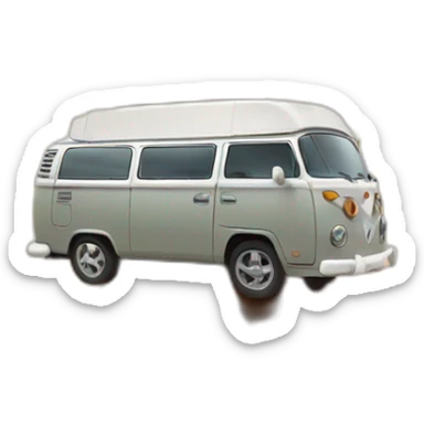 Autumn Tree behind a Campervan  sticker