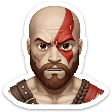 Visage de Kratos du jeu PlayStation sticker