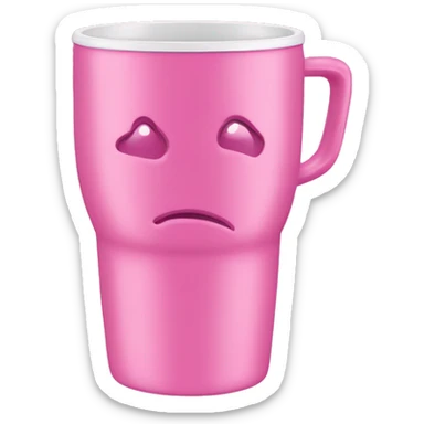 Pink tumbler cup with handle sticker