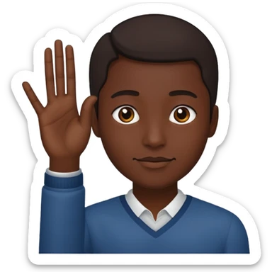 Que este 🙋🏾emoji envés que saludé haga con mano la forma de L sticker