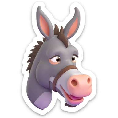 sad blue donkey sticker