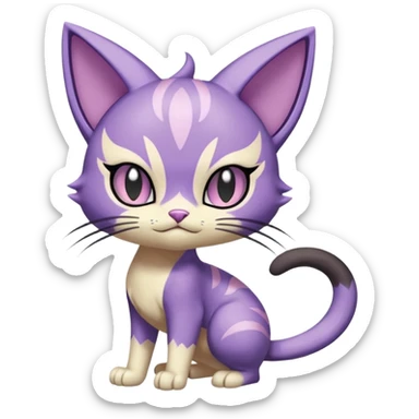 Meloetta-Purrloin-Gatomon-Noibat-Pokémon-Digimon-Fakémon-fusion-hybrid-creature sticker