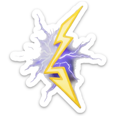 lightning spark with an energy flow and positive trend sticker