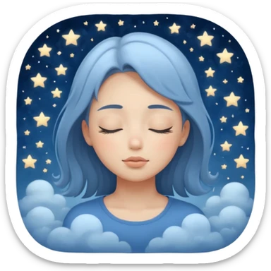 🌀 Visual: A calm girl with closed eyes, thoughts swirling like mist 📜 Text: “Not quiet, just thinking” 🎨 Mood: Foggy blue tones, soft stars, peaceful night sticker