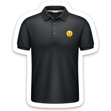 Black polo shirt, classic collared shirt sticker