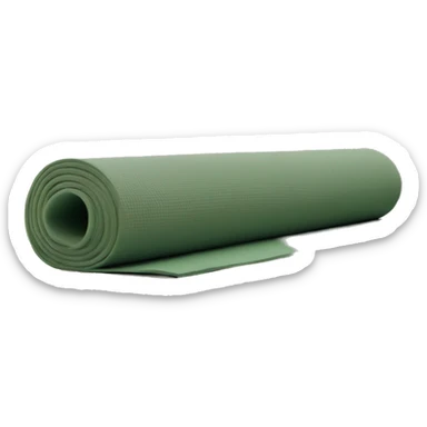 sage green half rolled out yoga mat sticker