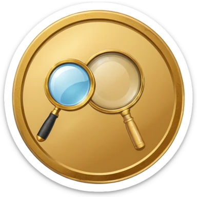 gold medal with bandage and a magnifier engraved on the center sticker