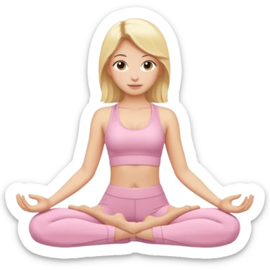 Yoga Blonde Girl With Light Pink Clothes sticker