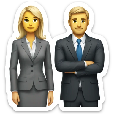 caucasian businessman and businesswoman sticker