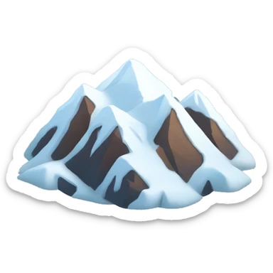 snow capped mountain with three stars sticker