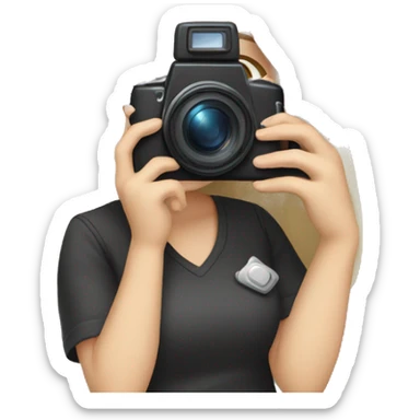 cute white girl with camera in her hands sticker