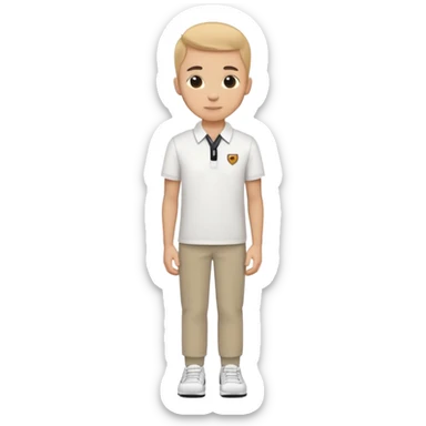 White collared shirts underneath Dark chino pants Comfortable sneakers/loafers Minimalist company logo pin on left chest Designed for outdoor mobility while maintaining professional cohesion. Need any specific adjustments?  sticker