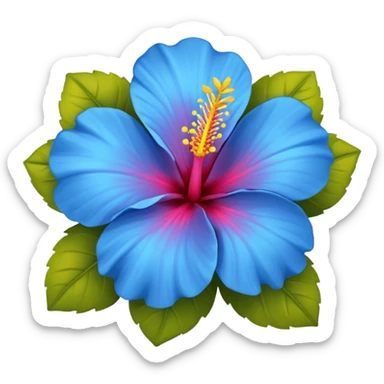 a blue flower similar to a hibiscus flower but more similar like a emoji  sticker