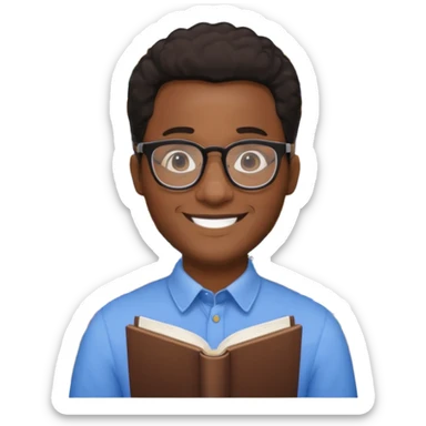 Bookstore Clerk black man sticker