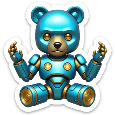 glitter mech bear cian cyberpunk sticker
